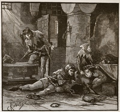 Flucht von Roger Mortimer aus dem Tower, Illustration aus 